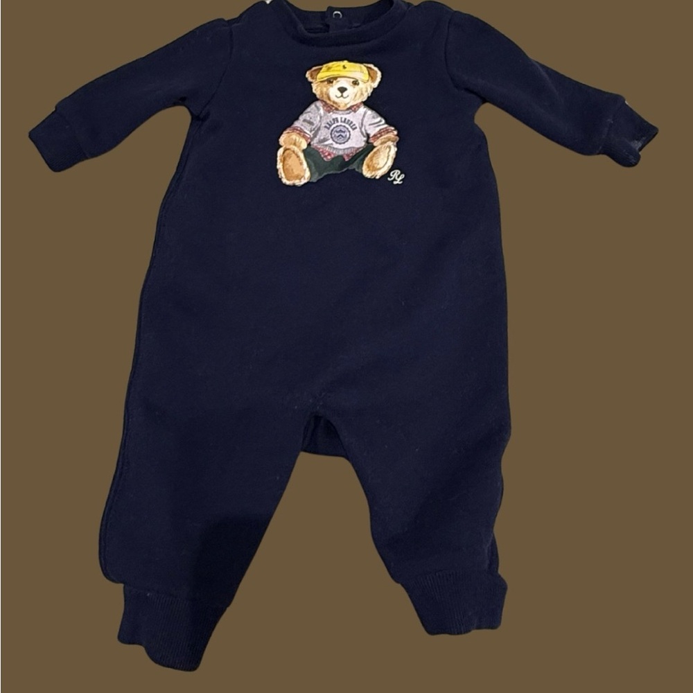 Polo Ralph Lauren Polo Bear Baby Boy One Piece 3M Navy